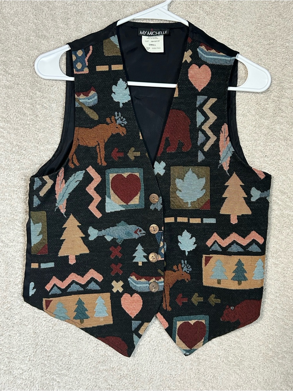 Vtg My Michelle Women’s Vest Size Small. Embroidered Granny Core Cottage Core